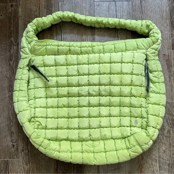 Free People Quilted Carryall Pale Neon - Lime Green - Limited Edition - Picture 7 of 10